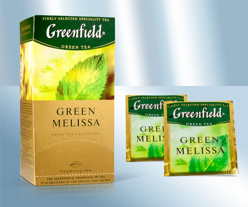 Te verde en bolsitas con menta "Greenfield" Green Melissa, 37,5 g, 25 bolsas