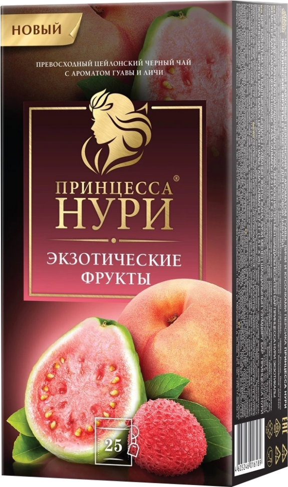 Чай черный пакетированный с добавками экзотические фрукты "Принцесса Нури", 25 пакетов