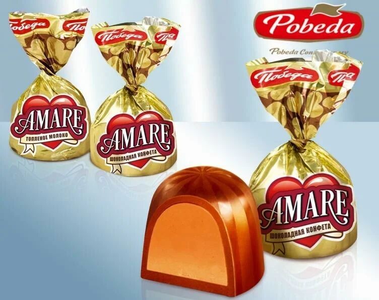 Конфеты шоколадные "АМАРЕ" с начинкой, со вкусом топленого молока, 100 г