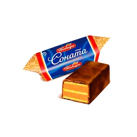 Конфеты "соната" вафельные с начинкой ореховый крем в сливочном шоколаде