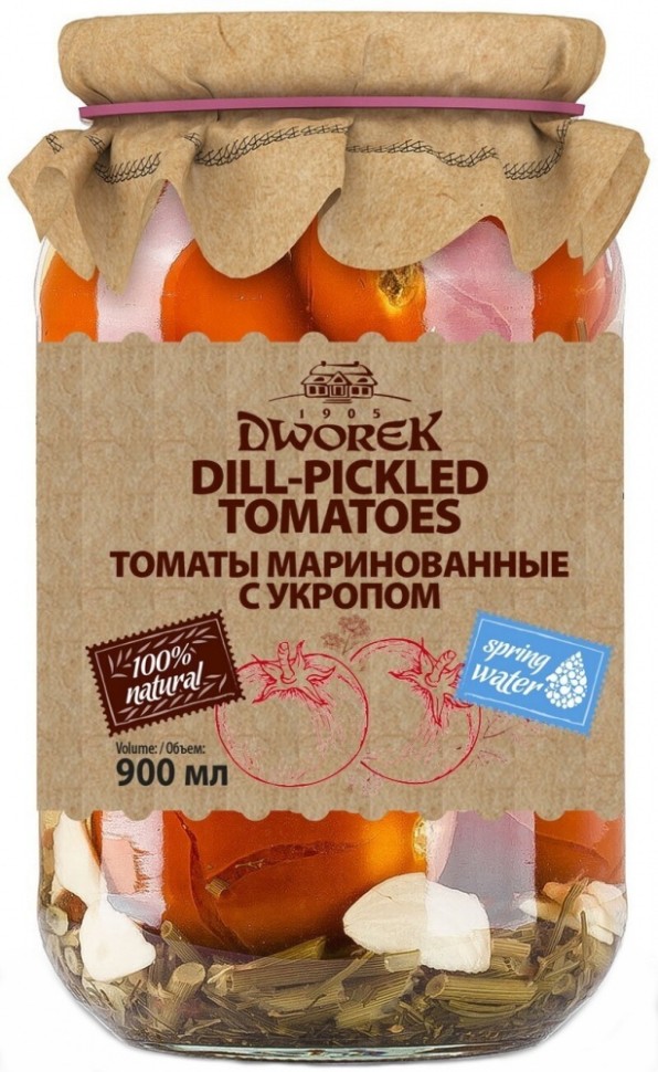 Томати DWOREK мариновані з кропом 900мл