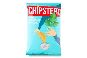 Papas fritas CHIPSTER Crema agria verdes 70 g