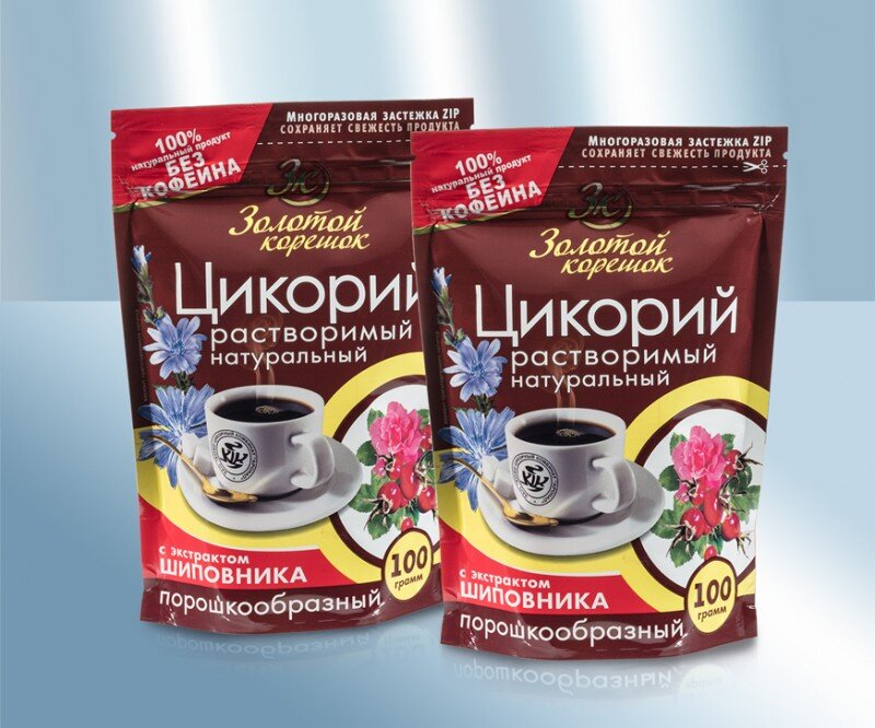 Цикорий растворимый натуральный "Золотой корешок" с экстрактом шиповника, 100 г
