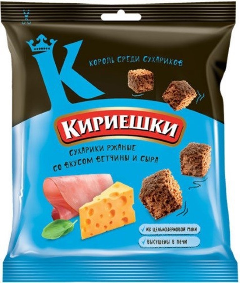 Сухарики "Кириешки" со вкусом ветчины и сыра, 40 г