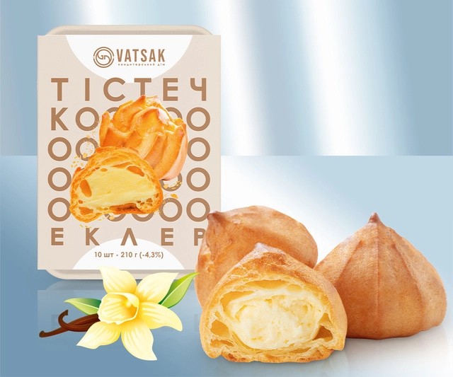 Заварные пирожные «Эклер» с начинкой со вкусом ванили 210г