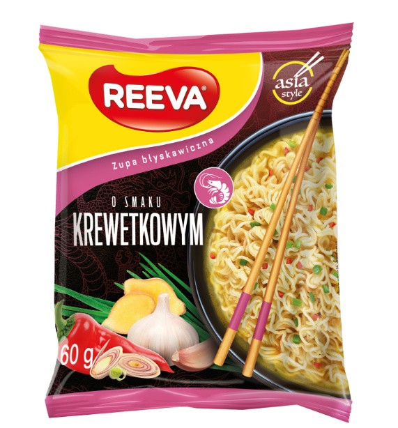 Fideos instantáneos estilo asiático 60g con sabor a CAMARÓN
