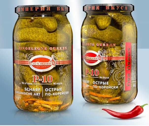 Pepinos P-10, estilo coreano picante, 880ml (peso neto 440g)