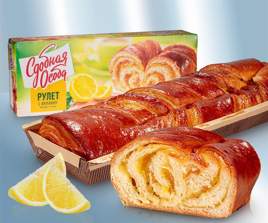 Rolo de massa de manteiga, com recheio, sabor limão 400g