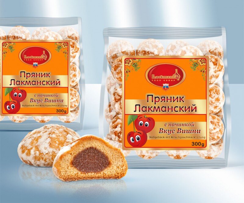 Dulce ruso. Melindres "Lackmann" rellenos de mermelada de cereza, 300 g