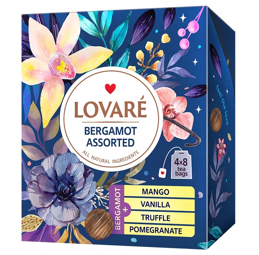 Набор черного чая LOVARE, 4 вкуса