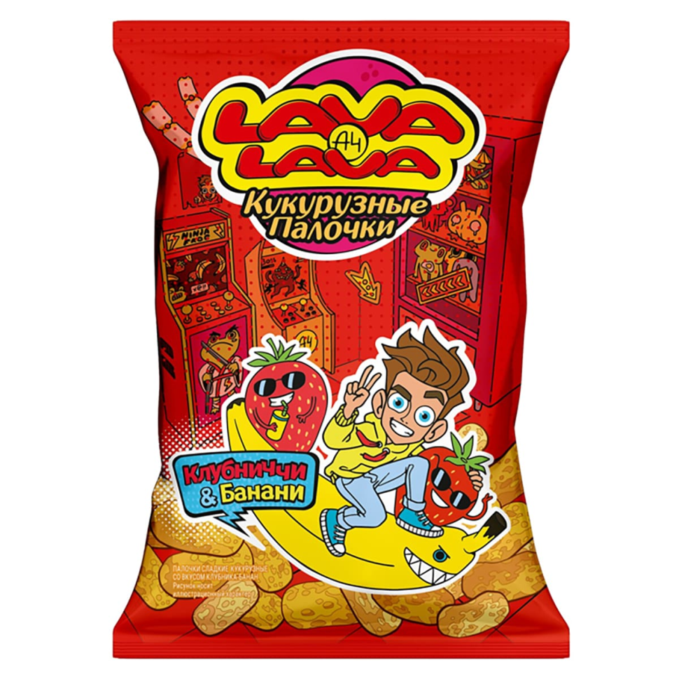 Lava Lava Strawnichchi and Banani кукурудзяні палички 50 гр