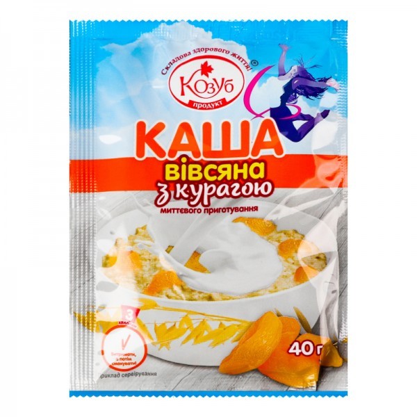 Avena instantánea con albaricoques secos Kozub 40g
