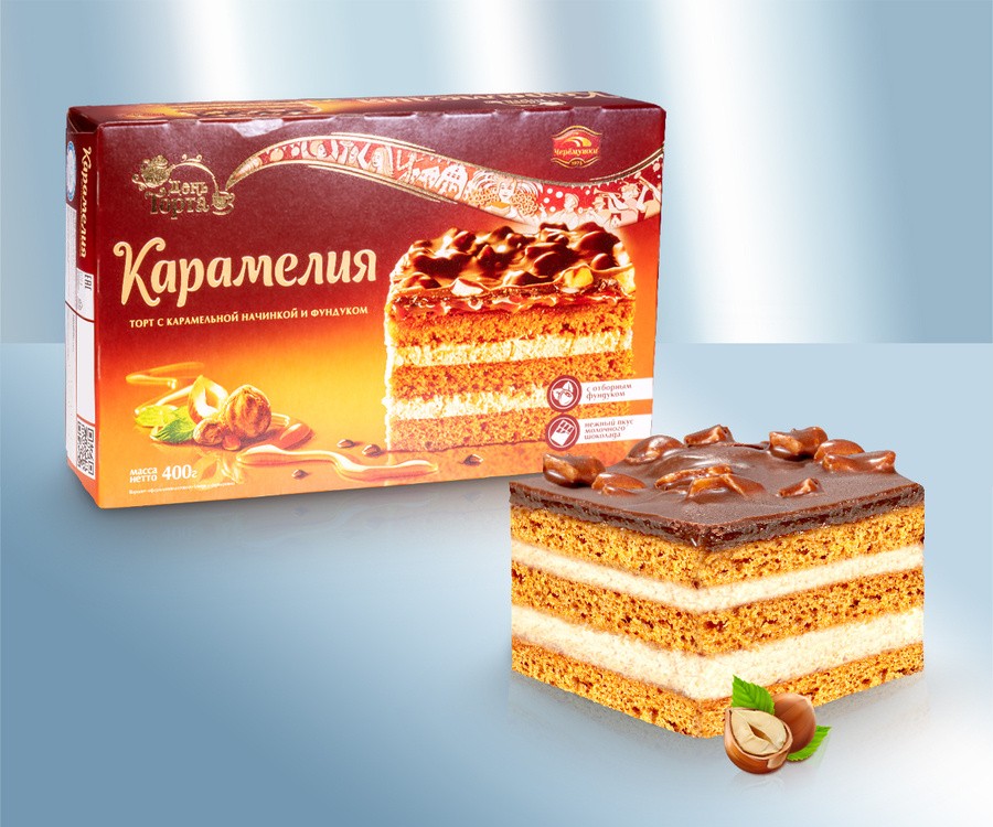 Pastel con sabor a caramelo y avellanas 400 g