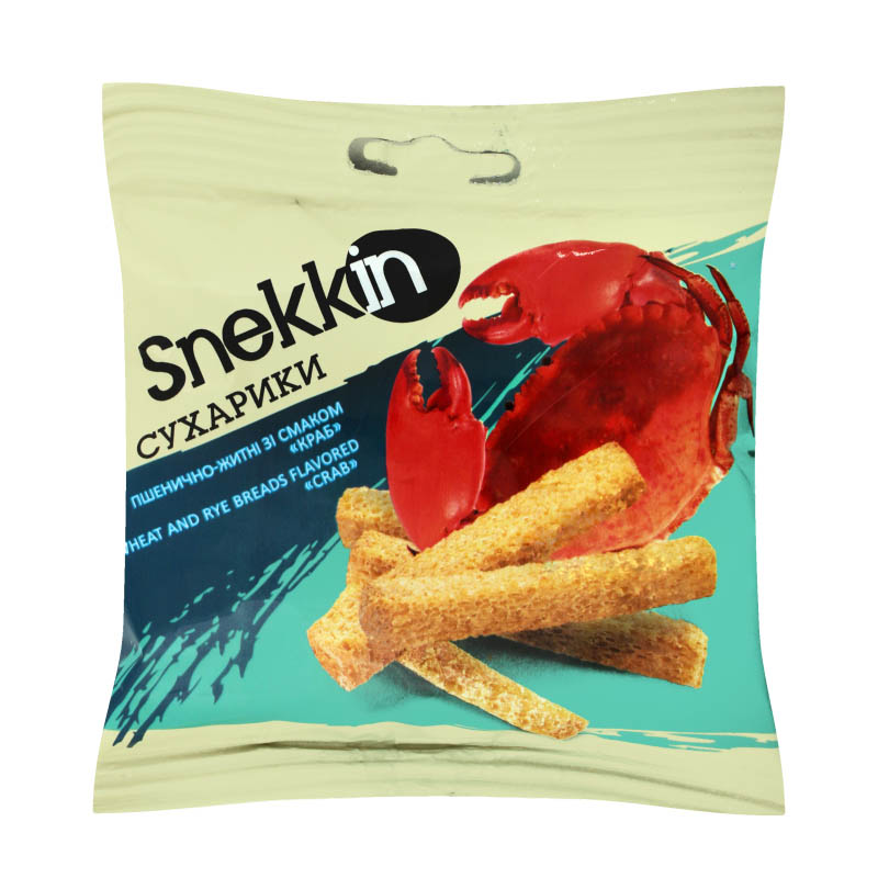 Сухарики со вкусом краба 35г Snekkin