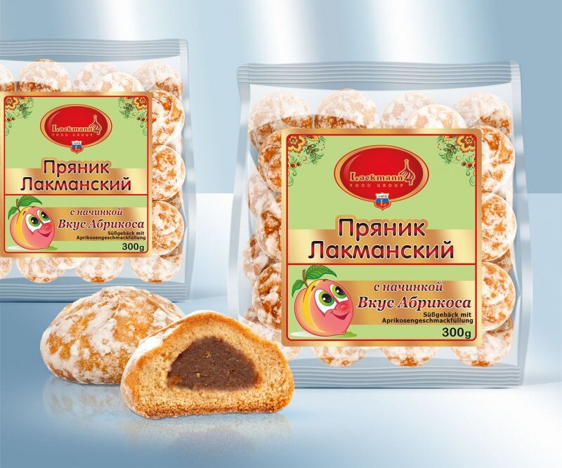 Пряники "Lackmann" з абрикосовою начинкою, 300 г