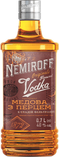Vodka "Nemiroff" mel ucraniano com pimenta 0,7 l