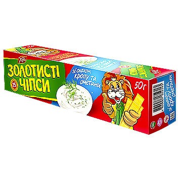 Чипсы золотистые со сметаной и укропом 100 г