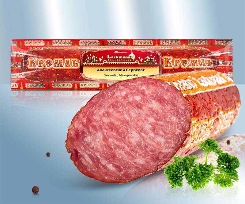 . Embutido ahumado Servelat Alekseevskiy LACKMANN, 300 g