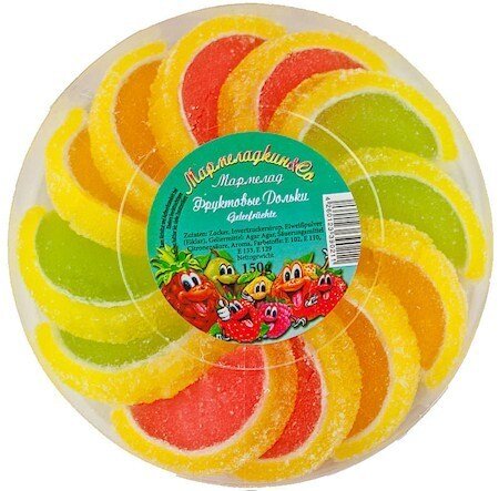 Мармелад апельсиновые и лимонные дольки, 150 г