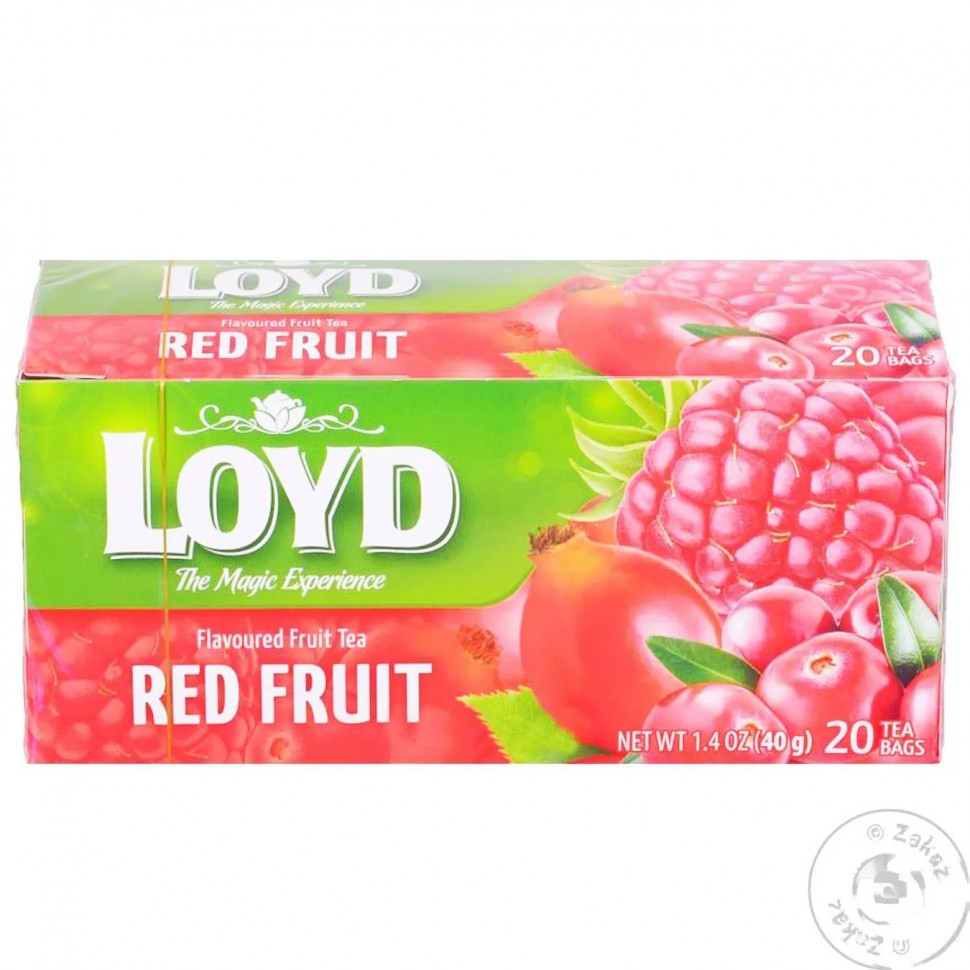 TÉ DE FRUTAS FRUTOS ROJOS CON ESCARABAJO, FRAMBUESA Y ARÁNDANO, SABOR TM "LOUD" ("LOYD"), 40 G