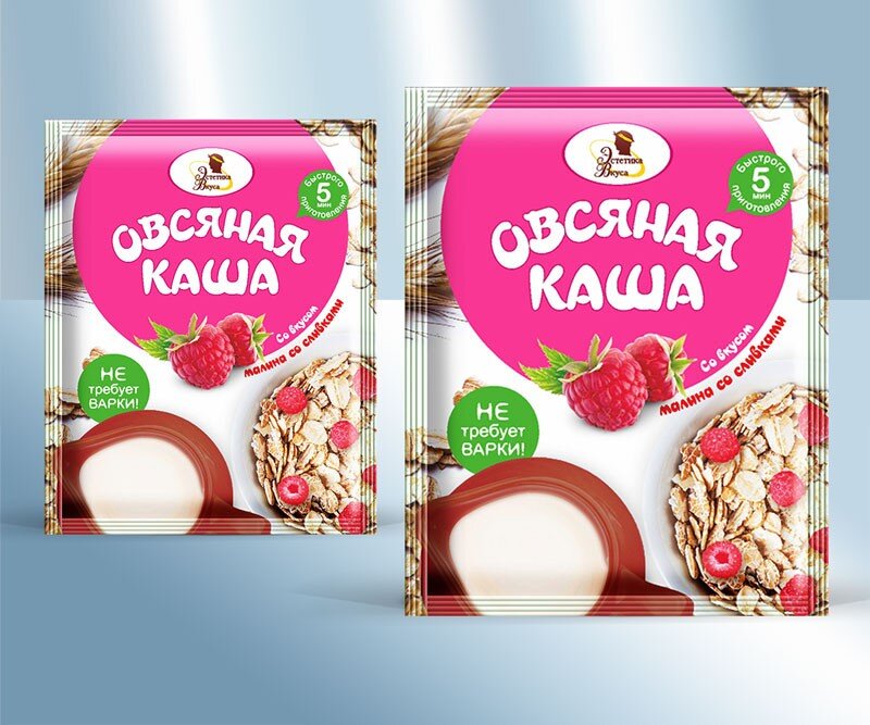 Mingau instantâneo de aveia, com creme e framboesa, 40 g