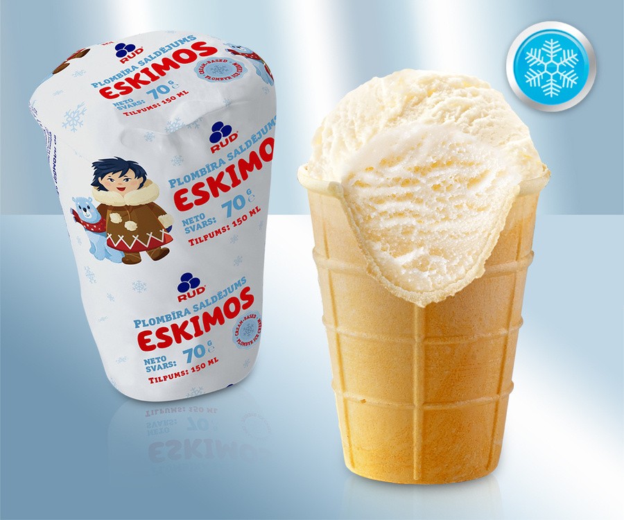 Helado cremoso con sabor a vainilla en vasito para gofres, 130ml